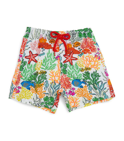 Vilebrequin Kids' Printed Swim Shorts In White