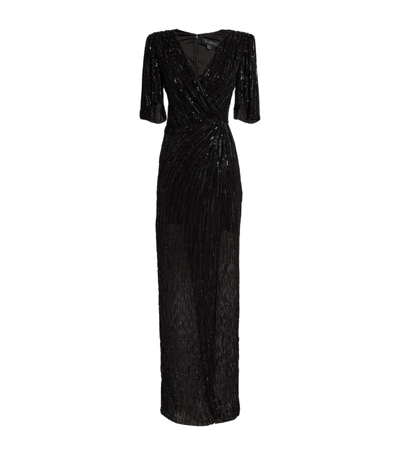 Jenny Packham Ava Embellished Gown In Black