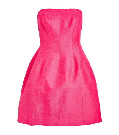 Aje Baret Strapless Mini Dress In Hot Pink
