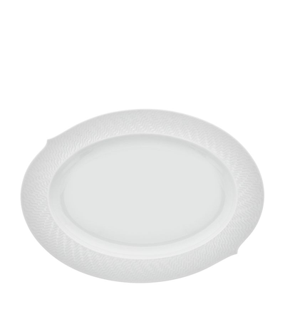 Meissen Porcelain Waves Relief Oval Serving Platter (39cm) In White