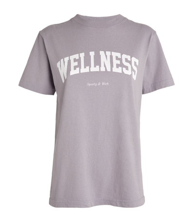 Sporty And Rich Wellness Ivy Logo-print Cotton-jersey T-shirt In Purple