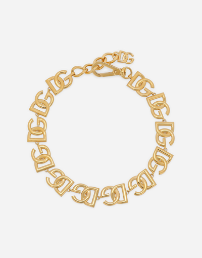 Dolce & Gabbana Choker With Dg Logos In Gold