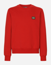 DOLCE & GABBANA JERSEY SWEATSHIRT WITH BRANDED TAG