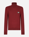 DOLCE & GABBANA WOOL TURTLE-NECK SWEATER WITH BRANDED TAG