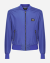 Dolce & Gabbana Patch Zipper Casual Jacket In Blue