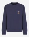 Dolce & Gabbana Crewneck Sweatshirt With Embroidery In Blue