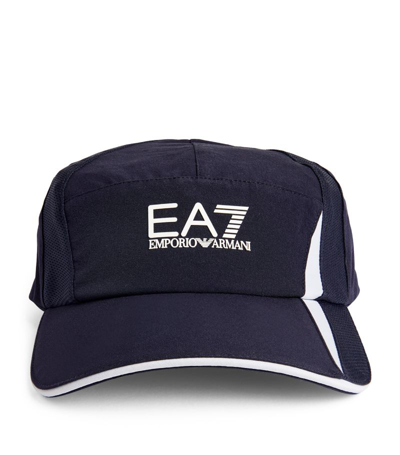 Ea7 Logo Tennis Cap In Blue/white