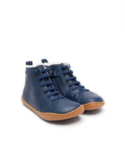 Camper Kids' Round-toe Leather Boots In Blue