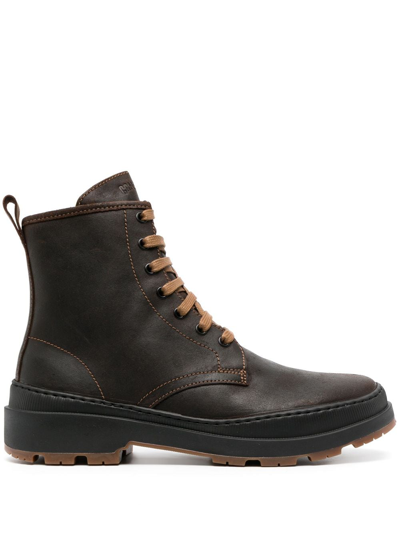 Camper Brutus Trek Leather Boots In Brown