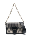 ASPINAL OF LONDON RESORT CHEVRON LEATHER SHOULDER BAG