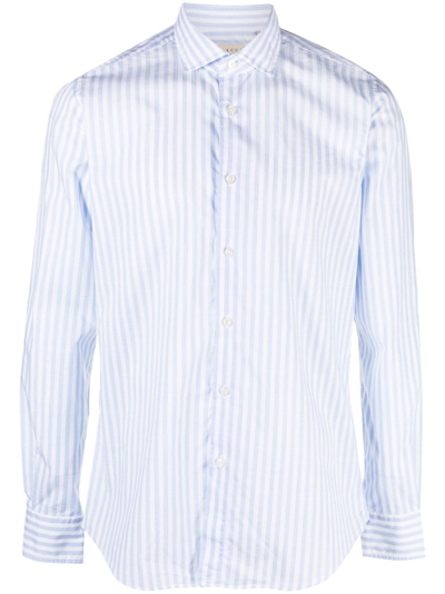 XACUS STRIPED LONG-SLEEVE COTTON SHIRT