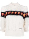 PHILOSOPHY DI LORENZO SERAFINI LOGO-EMBROIDERED CHUNKY-CABLE KNIT JUMPER
