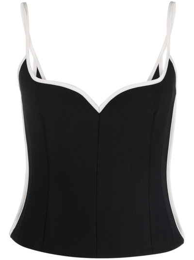 PARIS GEORGIA BLACK HEART SINGLET CONTRAST-TRIM TOP,PGC12919907756