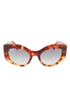 Ferragamo 53mm Gancini Butterfly Sunglasses In Red Tortoise