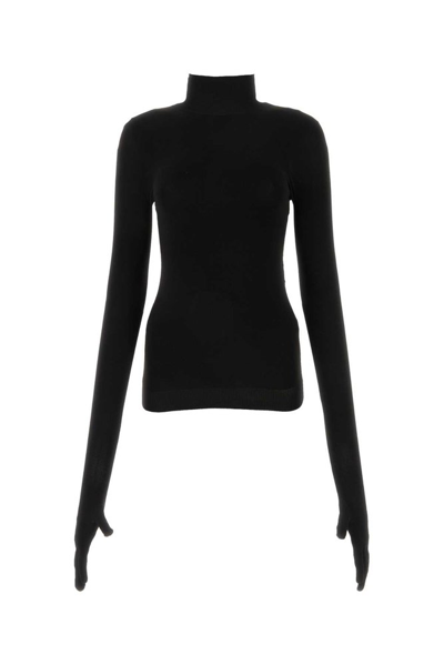 Balenciaga Modal-blend Turtleneck Sweater In Black