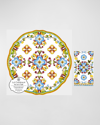 Le Cadeaux Scalloped Paper Charger 15" Placemat (pack Of 20) With Guest Towels (pack Of 15)