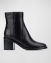 Aquatalia Janella Leather Ankle Boots In Black