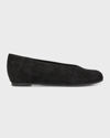 Eileen Fisher Una 2 Suede Ballerina Flats In Black