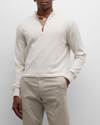 Peter Millar Autumn Crest Wool Blend Quarter Zip Pullover In Holi Red