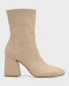 Stuart Weitzman Stretch Leather Ankle Booties In Dune