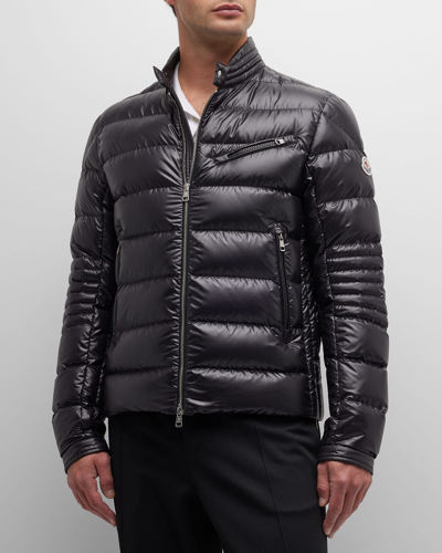 Moncler Authie Biker Padded Jacket In Black