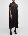 Balenciaga Maxi Black Chemisier Dress With Bb Monogram Jacquard In Viscose Woman In 1000 Black