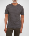Vince Men's Garment-dyed Fleck Stripe T-shirt In Black