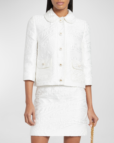 Dolce & Gabbana Brocade Gabbana Jacket In Natural_white