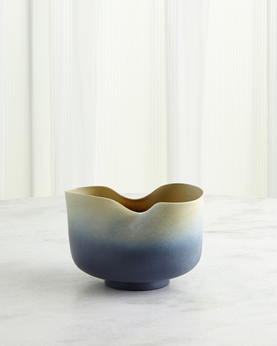 Global Views Indent Ceramic Bowl In Gray