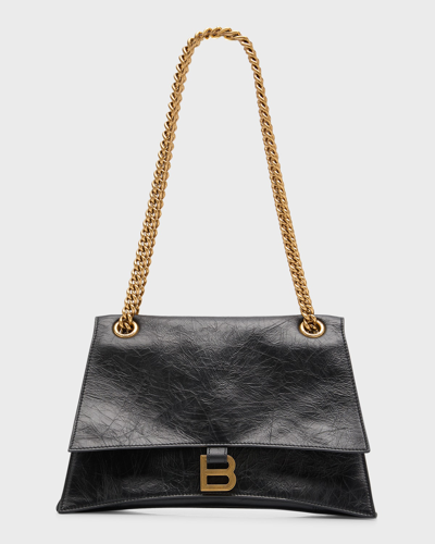 Balenciaga Crush Medium Chain Bag In 1000 Black