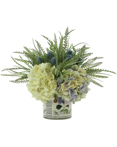 Creative Displays Hydrangea, Fern And Thistle Floral Arrangement