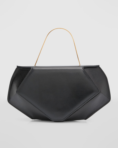 The Row Mae Leather Shoulder Bag In Black