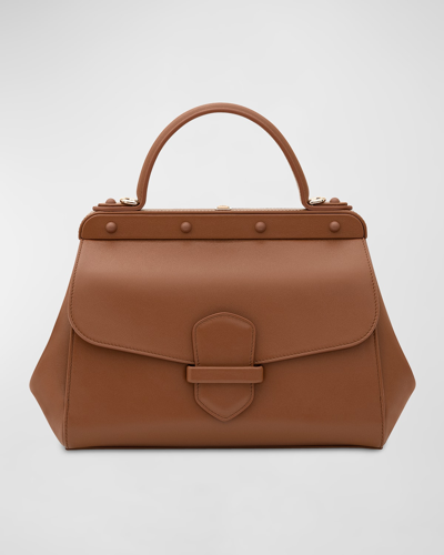 Franzi Margherita Medium Leather Top-handle Bag In Lion Brown