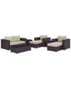 Modway Convene 8-piece Outdoor Patio Sofa Set In Brown