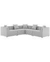 Modway Saybrook Outdoor Patio Upholstered 5-piece Sectional Sofa In Gray
