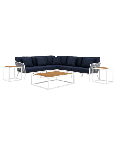 Modway Stance 7-piece Outdoor Patio Sectional Sofa Set In White