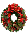 CREATIVE DISPLAYS CREATIVE DISPLAYS 26IN HOLIDAY WREATH WITH RED BERRIES, PINECONES AND A RED BOW