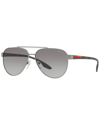 Prada Men's Ps54ts 58mm Polarized Sunglasses In Grey