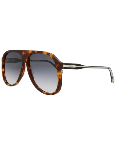 Chloé Fashion 62mm Oversize Aviator Sunglasses In Brown