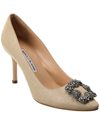 Manolo Blahnik 70mm Hangisi Swarovski Silk Satin Pumps