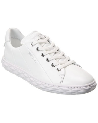 Jimmy Choo Diamond Leather Low-top Sneakers In V_white_white