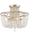 Crystorama Arcadia 3-light Antique Silver Crystal Ceiling Mount In Silver