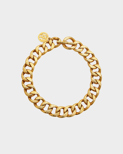 Ben-amun Hammered Chain Necklace In Gold