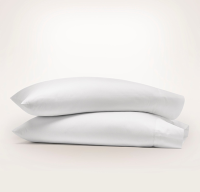 Boll & Branch Organic Signature Textured Stripe Pillowcase Set In White