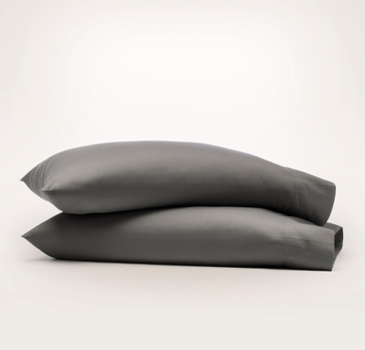 Boll & Branch Organic Signature Textured Stripe Pillowcase Set In Stone
