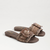 Sam Edelman Women's Bambi Raffia Buckle Slide Sandals Women's Shoes In Brown