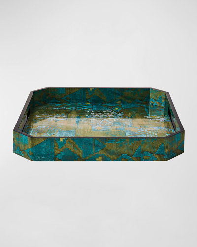 Kim Seybert Mirage Tray In Green/multi