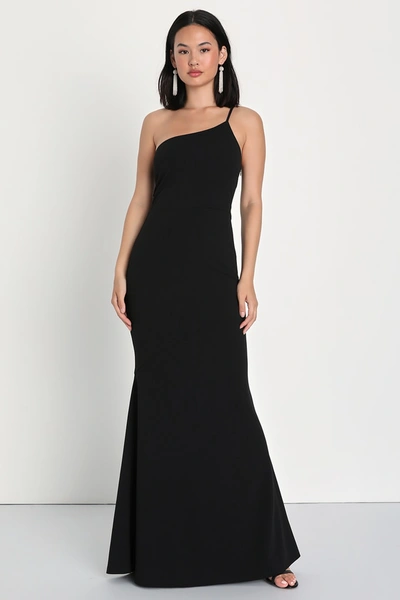 Lulus Gorgeous Times Ahead Black One-shoulder Maxi Dress