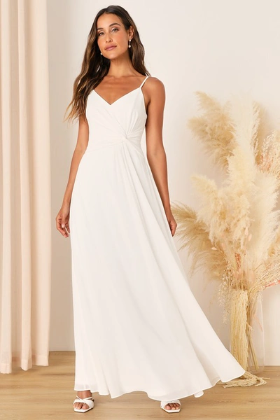 Lulus Exceptional Love White Sleeveless Knotted Maxi Dress