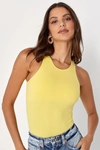Free People Clean Lines Crop Tank In Yellow